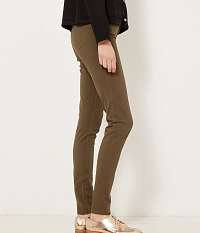 CAMAIEU khaki slim fit nohavice