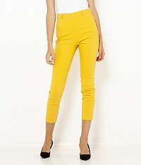 CAMAIEU žlté trojštvrťové skinny fit nohavice