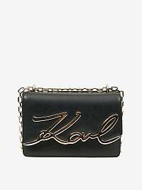 Černá kožená crossbody kabelka KARL LAGERFELD