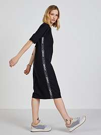 Černé šaty DKNY Flip Logo Taping