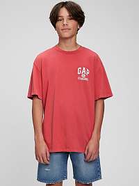 Červené chlapčenské tričko Teen organic logo GAP Classic GAP