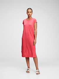 Červené dámske šaty midi t-shirt dress GAP