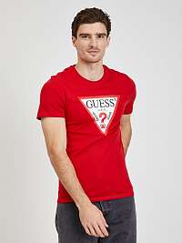 Červené pánske tričko Guess Original Logo
