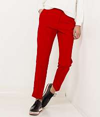 Červené skrátené straight fit nohavice CAMAIEU