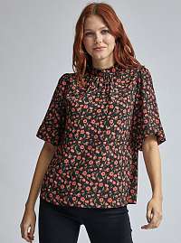 Červeno-čierna kvetovaná blúzka Dorothy Perkins