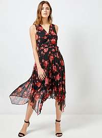 Červeno-čierne kvetované šaty Dorothy Perkins
