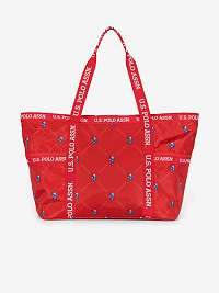 Červený dámsky vzorovaný shopper US Polo Assn.