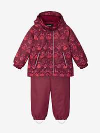 Červený detský vzorovaný set zimnej bundy a nohavíc Reima Ruis