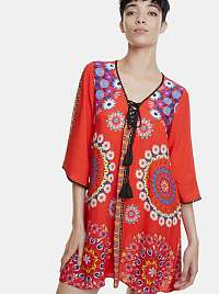 Červený vzorovaný kaftan Desigual