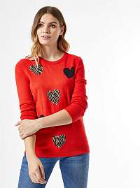 Červený vzorovaný sveter Dorothy Perkins