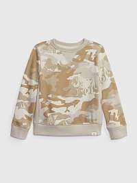 Chlapci - Detská mikina camo french froté béžová