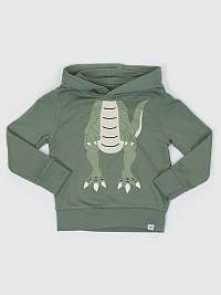 Chlapci - Detská mikina dino s kapucňou Zelená