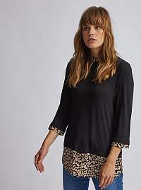 Čierna blúzka s leopardím vzorom Dorothy Perkins