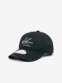 Čierna dámska čiapka Calvin Klein so vzorom