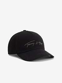 Čierna dámska čiapka s nápisom Tommy Hilfiger