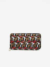Čierna dámska veľká peňaženka so vzorom Tommy Hilfiger