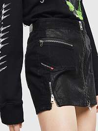 Čierna džínsová minisukňa so zipsami Diesel Silka