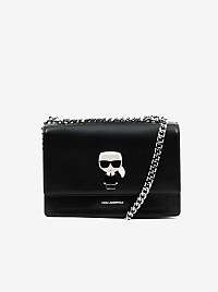 Čierna kožená crossbody kabelka KARL LAGERFELD