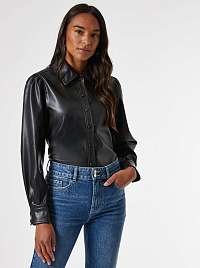 Čierna koženková košeľa Dorothy Perkins