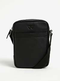 Čierna pánska kožená malá crossbody taška KARA 