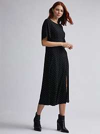 Čierne bodkované midišaty Dorothy Perkins
