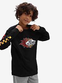 Čierne chlapčenské vzorované tričko VANS Flame