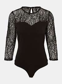 Čierne čipkované body VERO MODA Alberta