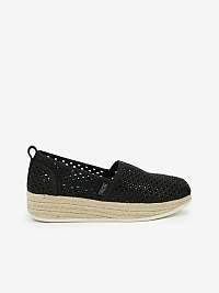 Čierne dámske espadrilky na platforme Skechers
