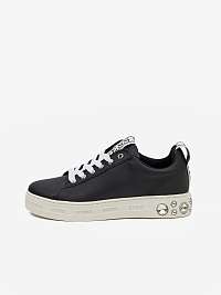 Čierne dámske kožené tenisky Guess Rivet 3