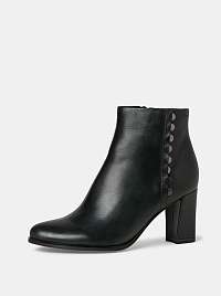 Čierne dámske kožené topánky Tamaris