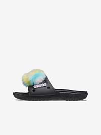 Čierne dámske šľapky Crocs Fur Sure Slide