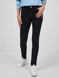 Čierne dámske slim fit džínsy Guess