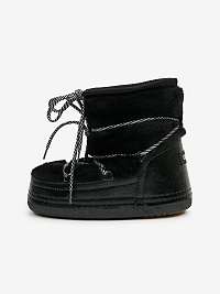 Čierne dámske snehové topánky s umelou kožušinou Guess