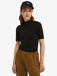 Čierne dámske tričko so stojačikom Scotch & Soda