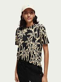 Čierne dámske vzorované tričko Scotch & Soda