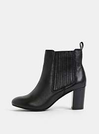 Čierne kožené chelsea topánky Dorothy Perkins
