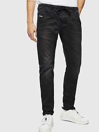 Čierne pánske slim fit džínsy Diesel Krooley