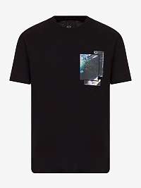Čierne pánske tričko s potlačou Armani Exchange