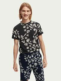 Čierne pánske vzorované tričko Scotch & Soda