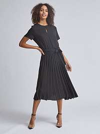 Čierne plisované midišaty Dorothy Perkins