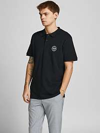 Čierne polo tričko Jack & Jones Shark