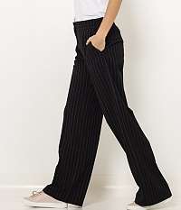 Čierne pruhované culottes nohavice Camaieu