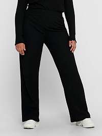 Čierne pruhované nohavice so širokými nohavicami ONLY CARMAKOMA Nella