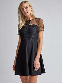 Čierne šaty s čipkou Dorothy Perkins