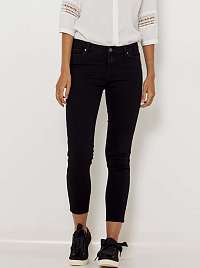 Čierne skrátené skinny fit džínsy Camaieu