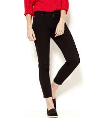 Čierne skrátené slim fit nohavice Camaieu