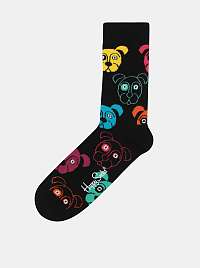 Čierne unisex vzorované ponožky Happy Socks