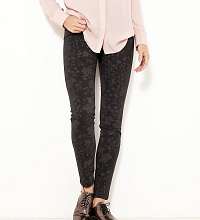 Čierne vzorované skinny fit nohavice CAMAIEU