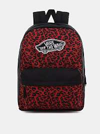 Čierno-červený batoh s leopardím vzorom VANS 22 l