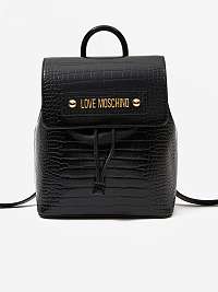 Čierny dámsky batoh s krokodílím vzorom Love Moschino Borsa